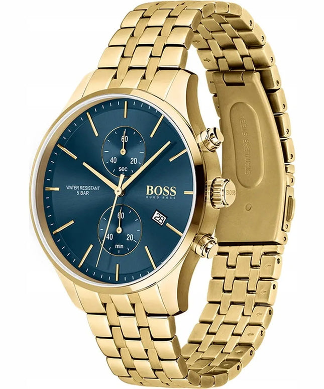VYRIŠKAS LAIKRODIS HUGO BOSS 1513841 ASSOCIATE, AUKSINIS, SU DĖŽUTE