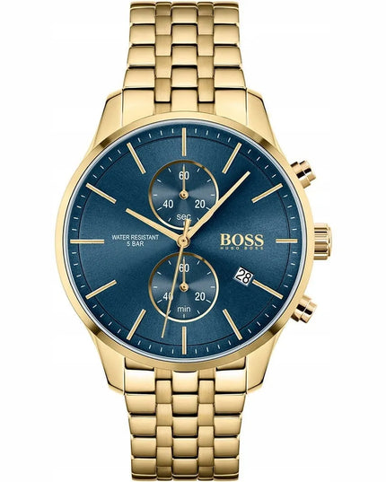 VYRIŠKAS LAIKRODIS HUGO BOSS 1513841 ASSOCIATE, AUKSINIS, SU DĖŽUTE
