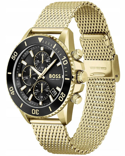 Vyriškas auksinis laikrodis HUGO BOSS Admiral 1513906 su originalia dėžute