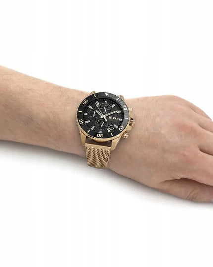 Vyriškas auksinis laikrodis HUGO BOSS Admiral 1513906 su originalia dėžute