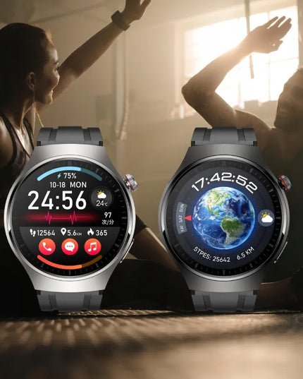 Vyriškas išmanusis laikrodis „SmarWatch AMOLED HRV EKG GLUKOZA PL“ su pulso, gliukozės ir deguonies stebėjimo funkcijomis, lenkų kalba