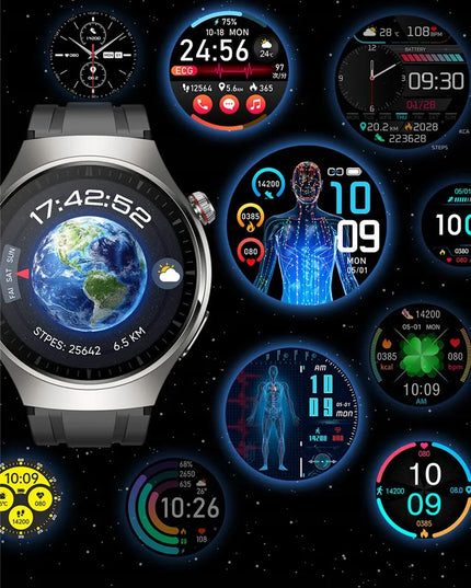 Vyriškas išmanusis laikrodis „SmarWatch AMOLED HRV EKG GLUKOZA PL“ su pulso, gliukozės ir deguonies stebėjimo funkcijomis, lenkų kalba