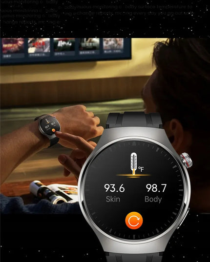 Vyriškas išmanusis laikrodis „SmarWatch AMOLED HRV EKG GLUKOZA PL“ su pulso, gliukozės ir deguonies stebėjimo funkcijomis, lenkų kalba
