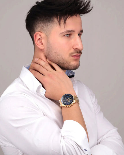 Vyriškas laikrodis „Maserati Sfida“ R8873640008, auksinės spalvos, su originalia dėžute