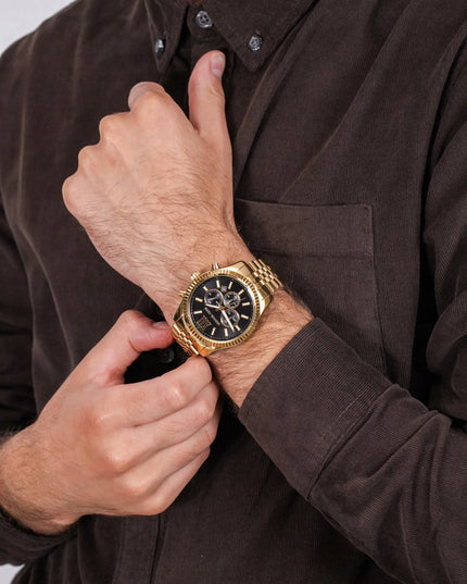 Vyriškas laikrodis Michael Kors MK8286 Lexington, auksinės spalvos, originali dėžutė