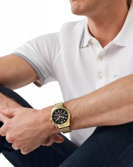 Vyriškas laikrodis Michael Kors MK8286 Lexington, auksinės spalvos, originali dėžutė