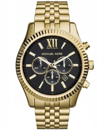 Vyriškas laikrodis Michael Kors MK8286 Lexington, auksinės spalvos, originali dėžutė