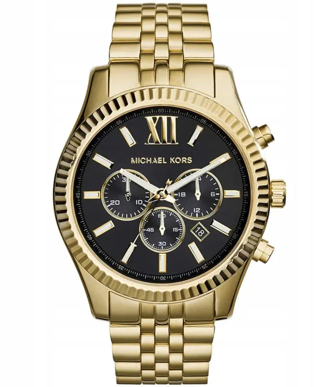 Vyriškas laikrodis Michael Kors MK8286 Lexington, auksinės spalvos, originali dėžutė