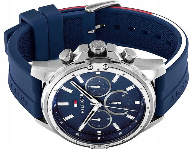 Vyriškas laikrodis Tommy Hilfiger Mason 1791791 su originaliu dirželiu ir dėžute