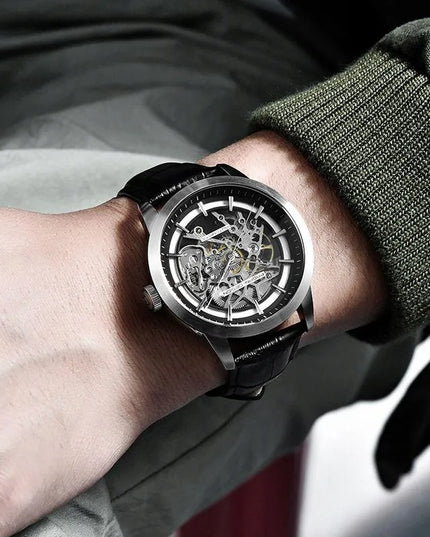 Vyriškas automatinis laikrodis „Pagani Design PD-1638 Skeleton“, 3 ATM, „Hardlex“ stiklas, su dėžute