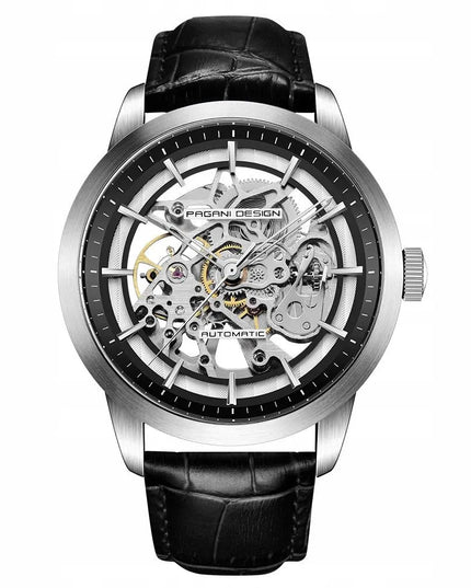 Vyriškas automatinis laikrodis „Pagani Design PD-1638 Skeleton“, 3 ATM, „Hardlex“ stiklas, su dėžute