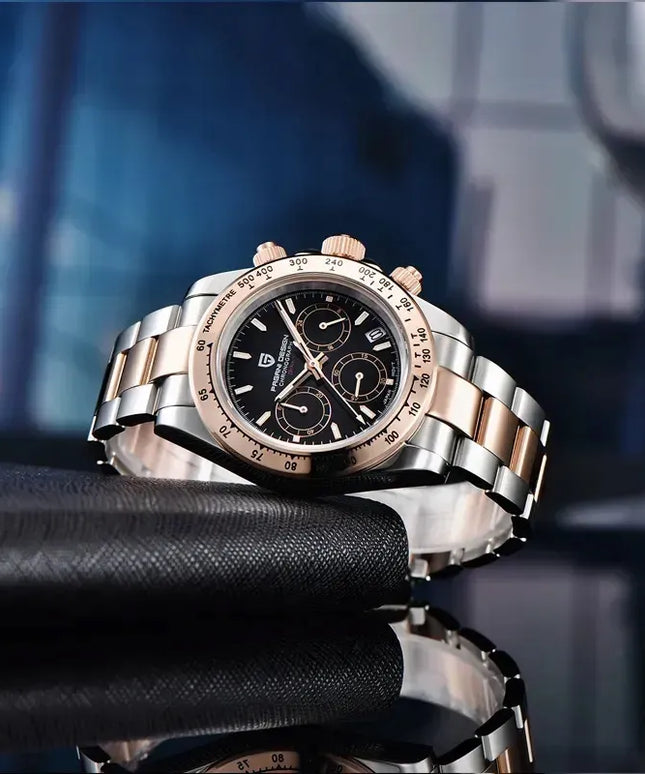 Pagani Design PD-1644 Daytona Chrono Sport VK63 vyriškas laikrodis su safyriniu stiklu ir dėžute