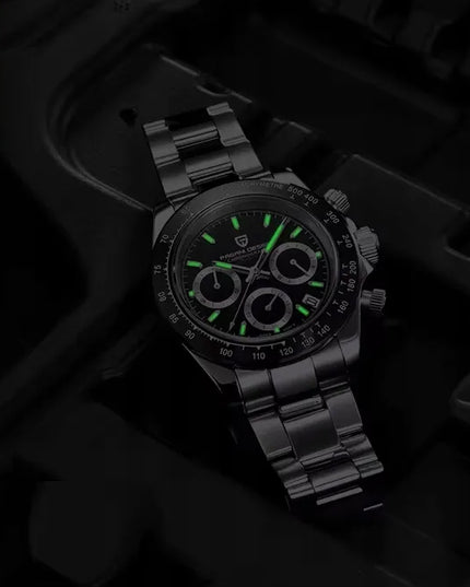 Pagani Design PD-1644 Daytona Chrono Sport VK63 vyriškas laikrodis su safyriniu stiklu ir dėžute