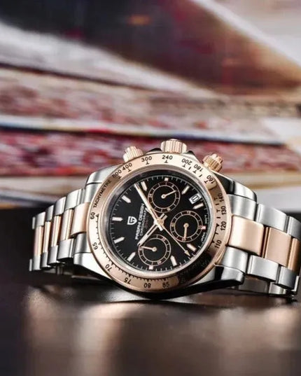 Pagani Design PD-1644 Daytona Chrono Sport VK63 vyriškas laikrodis su safyriniu stiklu ir dėžute