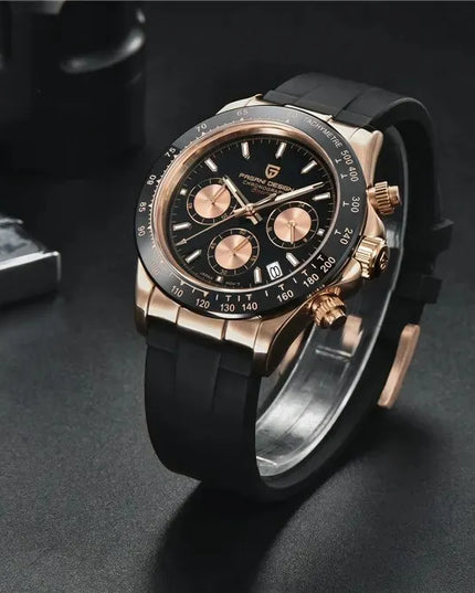 Pagani Design PD-1664 Daytona Chrono Sport VK63 vyriškas laikrodis su safyriniu stiklu ir dėžute