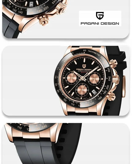 Pagani Design PD-1664 Daytona Chrono Sport VK63 vyriškas laikrodis su safyriniu stiklu ir dėžute