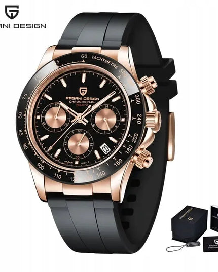 Pagani Design PD-1664 Daytona Chrono Sport VK63 vyriškas laikrodis su safyriniu stiklu ir dėžute