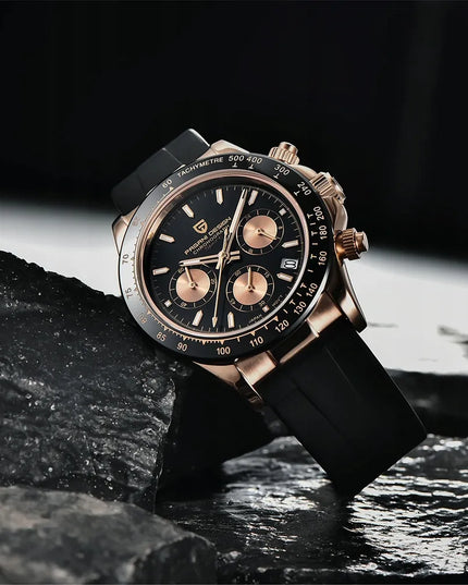 Pagani Design PD-1664 Daytona Chrono Sport VK63 vyriškas laikrodis su safyriniu stiklu ir dėžute