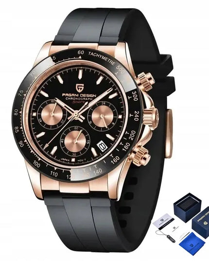 Pagani Design PD-1664 Daytona Chrono Sport VK63 vyriškas laikrodis su safyriniu stiklu ir dėžute