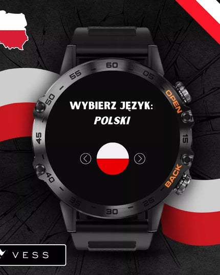 Vyriškas išmanusis laikrodis Vess K52 360x360 skambučių funkcija, atsparus vandeniui