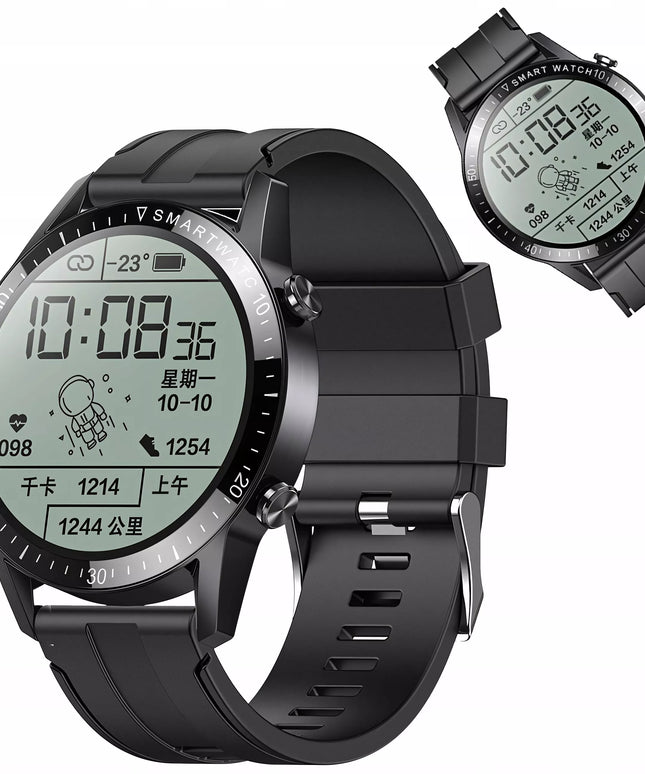 Vyriškas išmanusis laikrodis su skambučiais, PL meniu, atsparus vandeniui, sporto režimai, sveikata