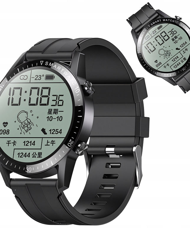 Vyriškas išmanusis laikrodis su skambučiais, PL meniu, atsparus vandeniui, sporto režimai, sveikata