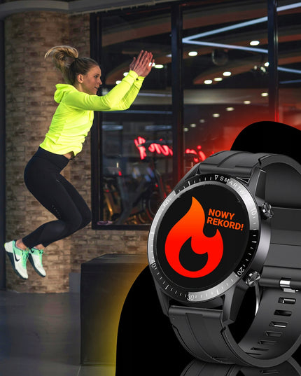 Vyriškas išmanusis laikrodis su skambučiais, PL meniu, atsparus vandeniui, sporto režimai, sveikata