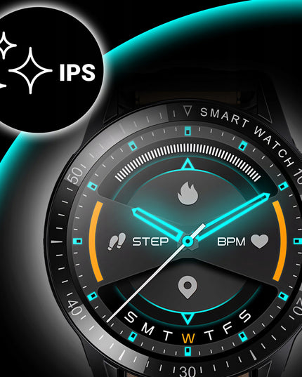 Vyriškas išmanusis laikrodis su skambučiais, PL meniu, atsparus vandeniui, sporto režimai, sveikata