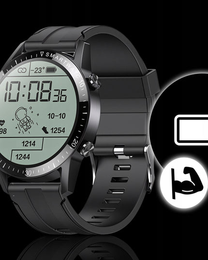 Vyriškas išmanusis laikrodis su skambučiais, PL meniu, atsparus vandeniui, sporto režimai, sveikata