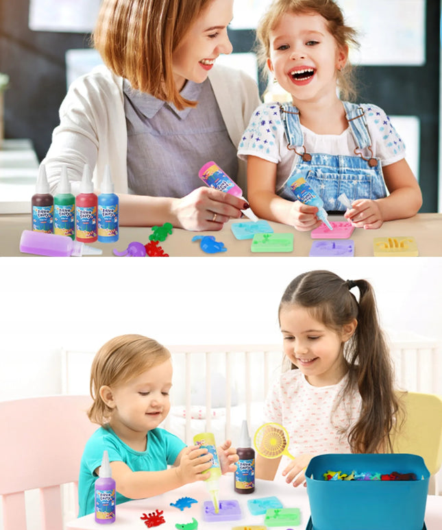 „Regmag“ gelio figūrėlių kūrimo rinkinys, 14 spalvų gelių po 60 ml, formelės