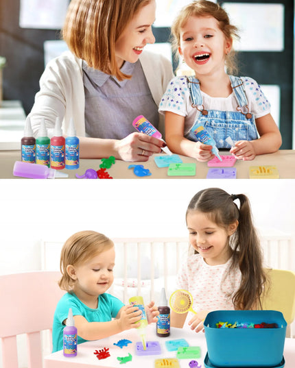 „Regmag“ gelio figūrėlių kūrimo rinkinys, 14 spalvų gelių po 60 ml, formelės