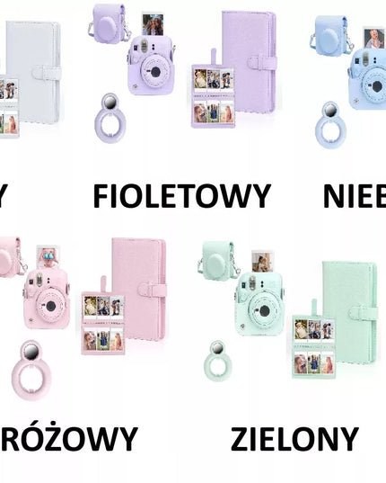 Rinkinys 3 viename: dėklas, albumas 108 nuotraukoms ir vaizdo ieškiklis, skirtas fotoaparatui FujiFilm Instax Mini 12