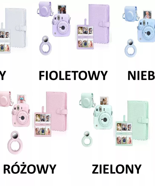 Rinkinys 3 viename: dėklas, albumas 108 nuotraukoms ir vaizdo ieškiklis, skirtas fotoaparatui FujiFilm Instax Mini 12