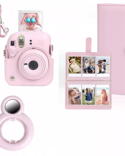 Rinkinys 3 viename: dėklas, albumas 108 nuotraukoms ir vaizdo ieškiklis, skirtas fotoaparatui FujiFilm Instax Mini 12