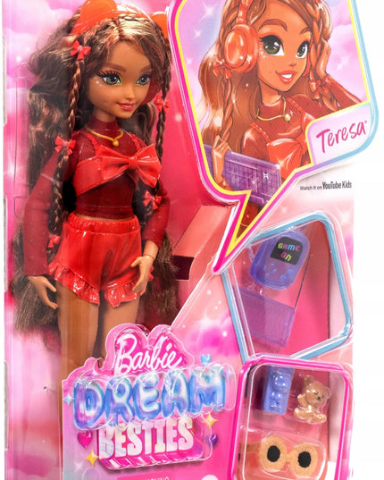 Barbie Dream Besties mados lėlė Teresa + aksesuarai, kuprinė, talismanas