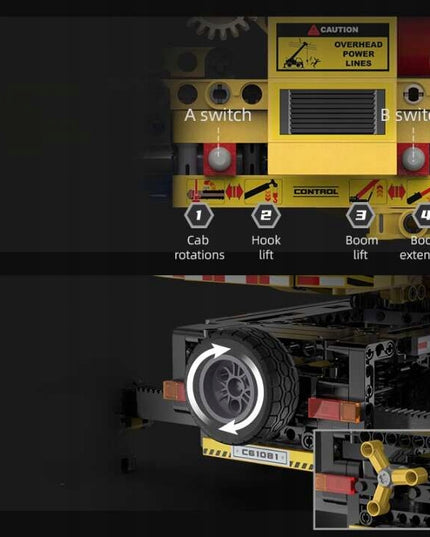 CaDA Blokelių Rinkinys, Didelis Motorizuotas Sunkvežimis su Kranu, 1831 Detalė