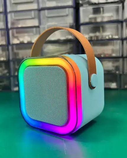 Karaokės rinkinys su belaidžiu mikrofonu ir nešiojama LED kolonėle, Bluetooth