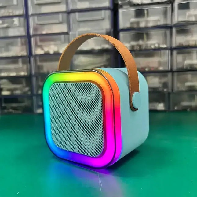 Karaokės rinkinys su belaidžiu mikrofonu ir nešiojama LED kolonėle, Bluetooth