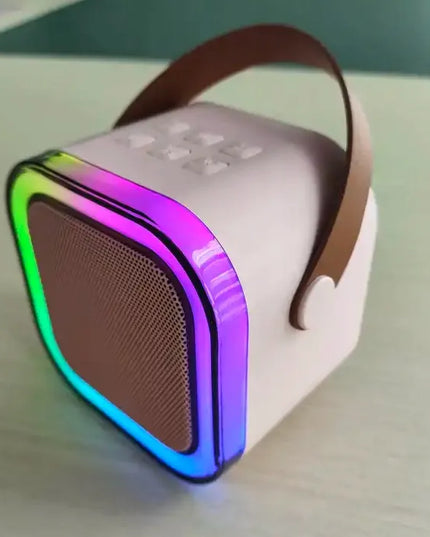 Karaokės rinkinys su belaidžiu mikrofonu ir nešiojama LED kolonėle, Bluetooth