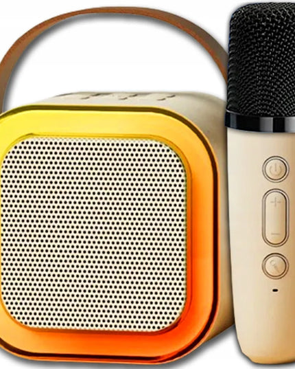 Karaokės rinkinys su belaidžiu mikrofonu ir nešiojama LED kolonėle, Bluetooth