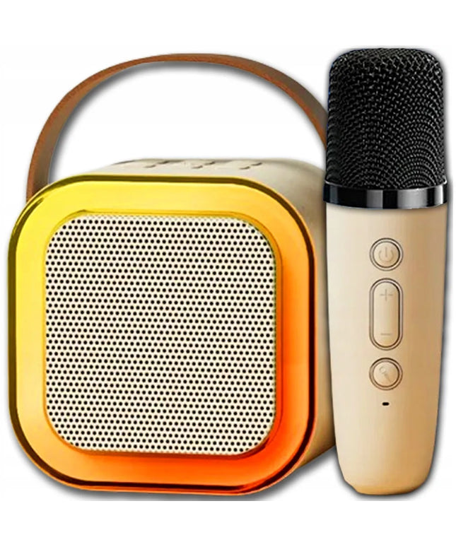 Karaokės rinkinys su belaidžiu mikrofonu ir nešiojama LED kolonėle, Bluetooth