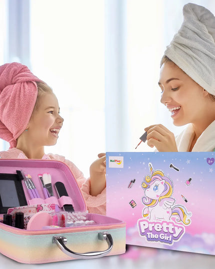 MalPlay vaikiškas makiažo ir papuošalų rinkinys vienaragio kosmetinėje