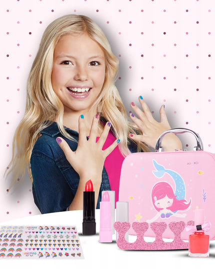 VAIKIŠKAS MAKIAŽO RINKINYS LAGAMINĖLYJE "UNDINĖLĖ" SPALVINGAS