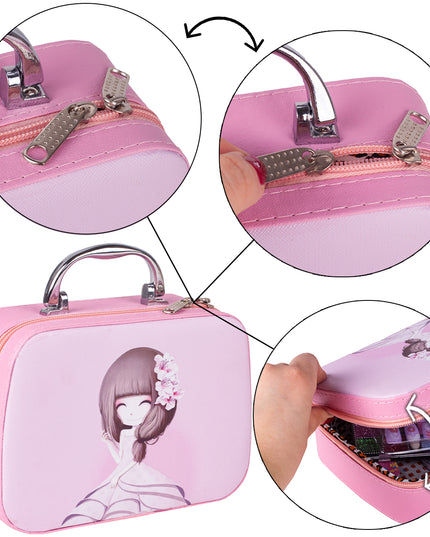 Grožio rinkinys vaikams mergaitėms, kosmetika nagams lagaminėlyje