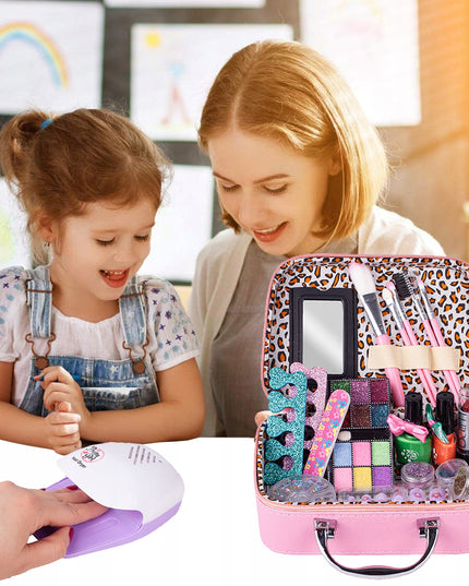 Grožio rinkinys vaikams mergaitėms, kosmetika nagams lagaminėlyje