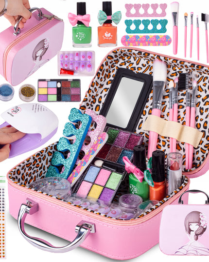 Grožio rinkinys vaikams mergaitėms, kosmetika nagams lagaminėlyje