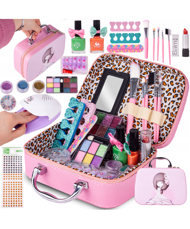 Grožio rinkinys vaikams mergaitėms, kosmetika nagams lagaminėlyje