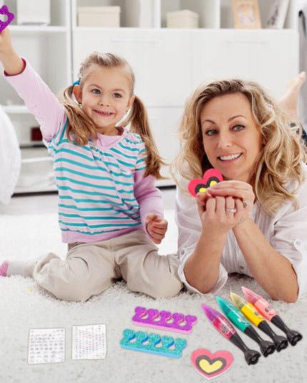 Nagų dažymo ir puošybos rinkinys su rašikliais, lempa, vaikams skirta kosmetika