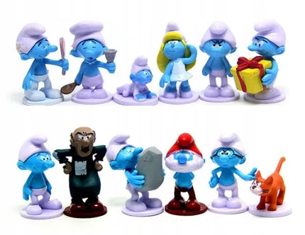 „Smurfų“ figūrėlių rinkinys, 12 vnt.: Smurfetė, Gargamelis, Tėtis Smurfas