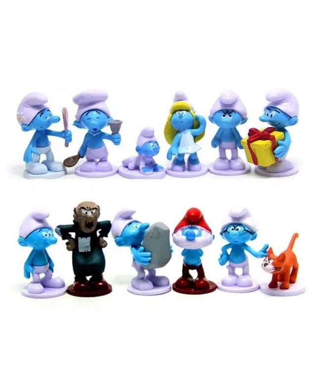 „Smurfų“ figūrėlių rinkinys, 12 vnt.: Smurfetė, Gargamelis, Tėtis Smurfas